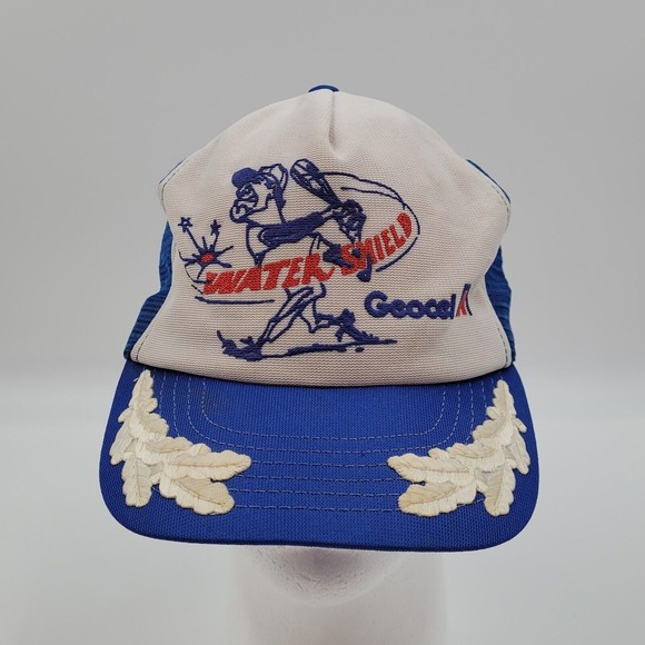 Geocel Water Shield Mesh Baseball Blue White Scrambled Eggs Snapback Hat Cap USA - Picture 2 of 10